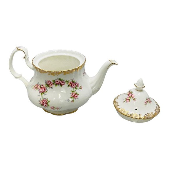 ROYAL ALBERT Dimity Rose Bone China England Teapot and Lid - Picture 5 of 9